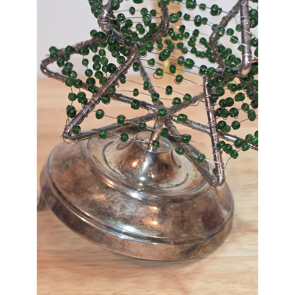 vintage Pottery Barn beaded wire Christmas tree stocking holder